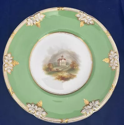 Antique Davenport Porcelain Dessert Plate Hand Painted Italianate Landscape 949 • £35