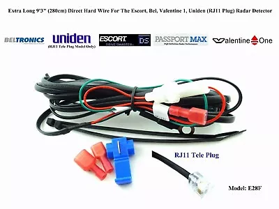 Extra Long 9'3  / 280cm Direct Hard Wire For Uniden Valentine V1 Radar Detector • $7.80