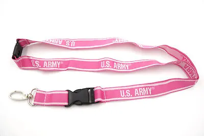 U.S. Army Pink USA Military Embroidered Detachable Lanyard Key Chain • $8.95