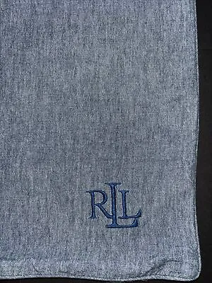 Ralph Lauren Monogram Throw Pillow Cover Blue Denim . Zip Off • $33