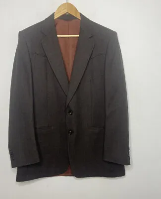 Shipley Men 40R Brown Wool Blazer Sports Coat Western Cowboy • $39