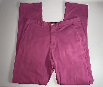 Johnnie-O West Coast Prep Men's 34x34 Casual Cotton Pants Slacks Plum Burgundy • $19.99