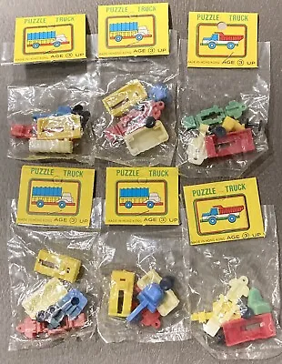 Lot Of 6 Vintage Miniature Puzzle Truck Plastic Vintage Toys Made In Hong Kong • $24.99