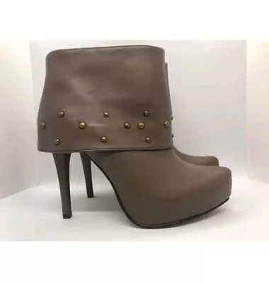 Gabriella Rocha Us 6.5 Brown Studded Leather Platform Ankle Boots Heels C2 • $22