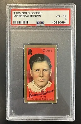 1911 T205 Gold Border Mordecai Brown PSA VG-EX 4 Cubs • $1200.99