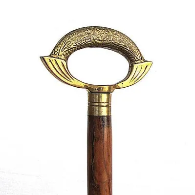 Vintage Antique Brass Walking Cane / Walking Stick Brass Handmade Finish • $37.35