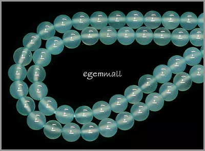 130ct Sea Blue Chalcedony Round Beads 7mm Grade AA 15.5  #59047 • $54.99