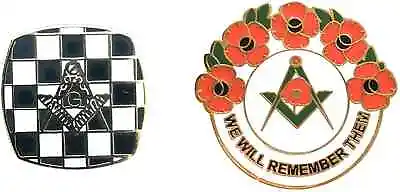 Masonic Carpet & Craft Crest Badge And Masonic We Will Remember Enamel Badge • £9.99