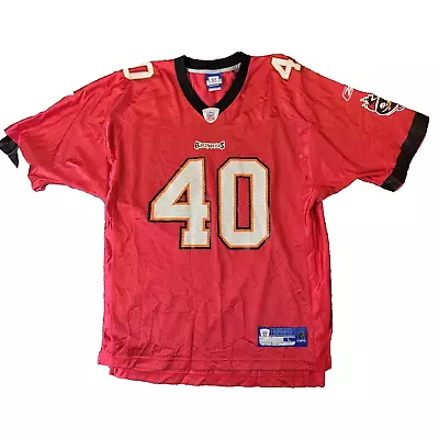 Tampa Bay Buccaneers Jersey Mike Alstott Mens Large Red NFL # 40 Reebok Adult • $35.99