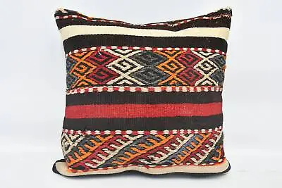 Vintage Pillow Vintage Kilim Throw Pillow 20 X20  Red Cushion Case • $19.99