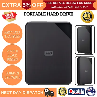 $86.28 • Buy Western Digital WD Elements 1TB 2TB 4TB 5TB USB HDD External Hard Drive Portable