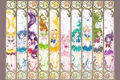 Sailor Moon Poster All Of The Sailor Guardians 18inx12in Free Shipping • $9.95