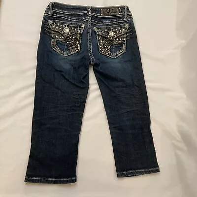 LA Idol Girl's Jeans Rhinestone Studded Sequin Gem Accents Size 12 • $14.27