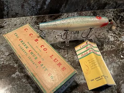 Vintage Creek Chub Surfster Musky Minnow Fishing Lure Antique Wood Tackle Box! • $16.50