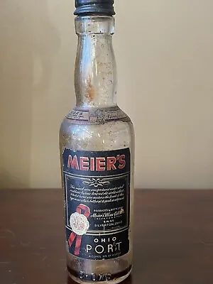 Vintage Meier’s Ohio Port 3 Oz Mini Glass Wine Bottle W/ Paper Label • $19.99