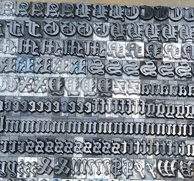 Antique VTG 18pt Cloister Black Letterpress Print Type Font Letter Number Set • $85