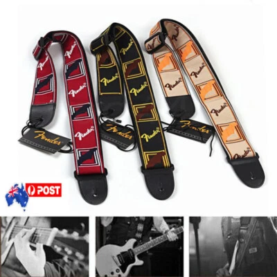 Fender Straps Embroidered Guitar Strap Electric Acoustic Guitar Bass Ukulele • $14.97