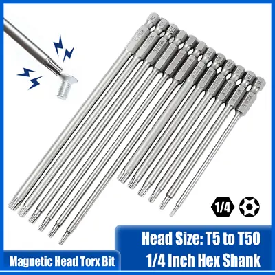 Torx Bit T5-T50 Magnetic Head Star Screwdriver Bit Security Tamper Proof • $2.15