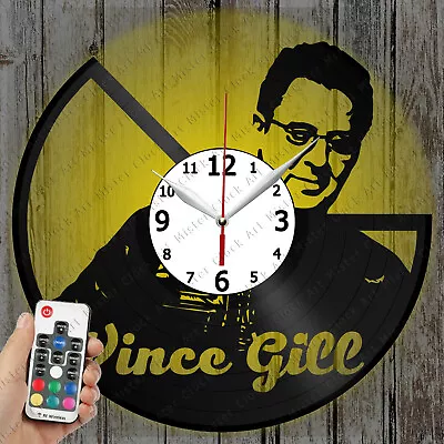 LED Clock Vince Gill Vinyl Record Clock Art Decor Original Gift 5028 • $39.48