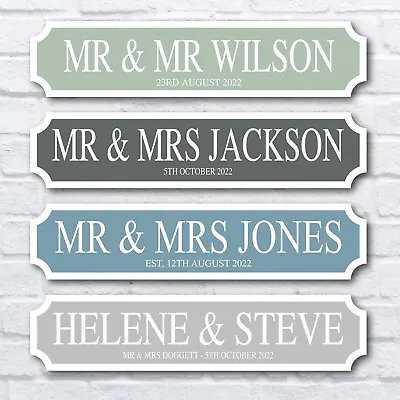 Personalised Street Sign Family Name Mr & Mrs Vintage Garden Bar Sign • £19.99