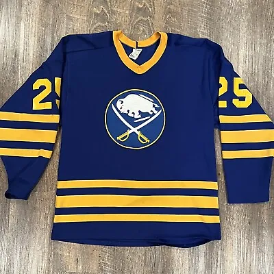 VTG Vintage CCM BUFFALO SABRES #25 NHL Hockey Jersey Medium • $44.99