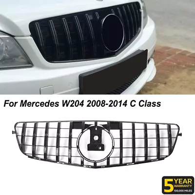 Black GTR Style Front Grille Grill For Mercedes W204 C250 C350 C180 2008-2014 • $59.21