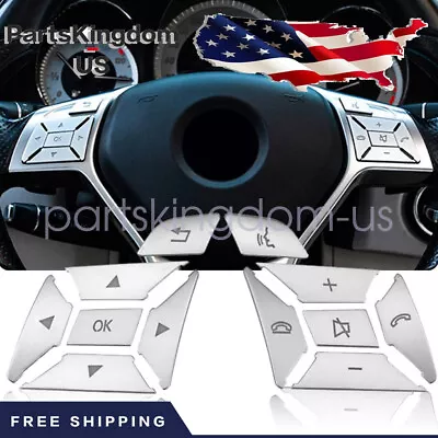 Steering Wheel Button Silver Trim Fit Mercedes Benz E C G Class W204 2012-2016 • $8.59