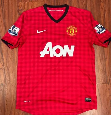 Nike Manchester United 2012/2013 Home Soccer Jersey M Red AON Khalid • $36