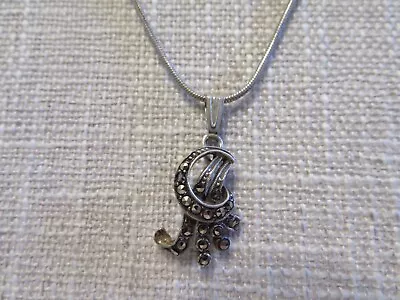 Vintage Marcasite Initial “A” Pendant. 925 Silver • $45