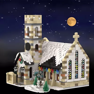 Winter Country Church Modular Building Bricks Toys MOC Blocks Collection Gift • $201.34