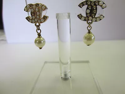 Authentic CHANEL Dangle Pearl Earrings With Pearl Tops For Repair • $72