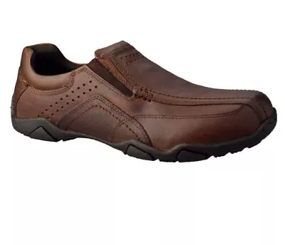 Mens Leather Slip On Cushioned Smart Casual Walking Work Shoes Trainers Sizes • £26.95