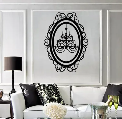 Vinyl Decal Wall Sticker Chandelier Beautiful Oval Frame Decoration (n1464) • £48.65