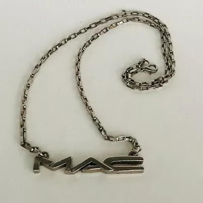  MAC Cosmetics Employee Silver Logo Necklace • $39.98