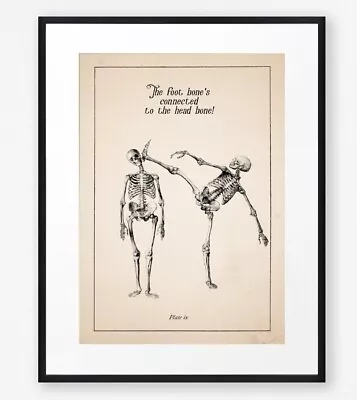 Funny Skeleton Wall Art Vintage Anatomy Print MMA Martial Arts Print • $37.35