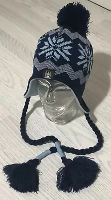 £8 • Buy Official Manchester City Peruvian Style Woollen Hat With Pom Pom & Tassels / New