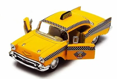 Brand New 5  Kinsmart 1957 Chevrolet Bel Air Taxi Diecast Model Toy Car 1:40 • $8.58