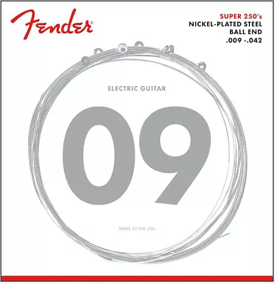 Fender Super 250's 9-42 Nickel-Plated Steel Guitar Strings Model #: 0730250403 • $14.50