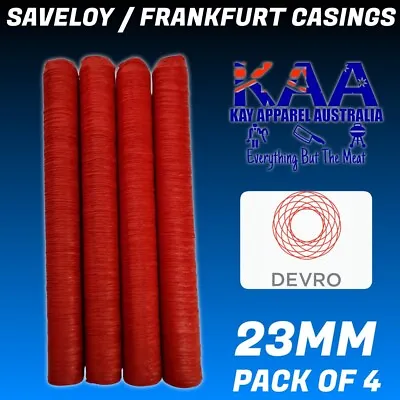 $24 • Buy Devro 23mm Red Saveloy FrankFurt Collagen Sausage Casings Pack Of 4