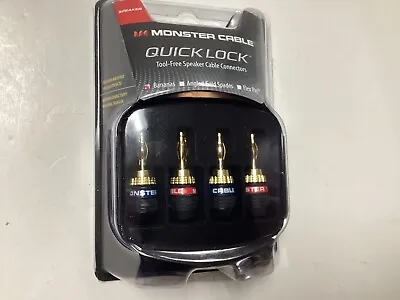 Monster Cable Quick Lock Bananas Tool-Free Speaker Cable Connectors - New In Box • $27.85