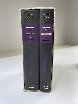 Les Miserables 1 & 2 Hard Cover Books By Victor Hugo - Folio Press W/ Box Cover  • $99.99