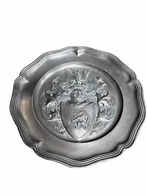 Vintage Coat  Of Arms Plate Metal Heavy • $25