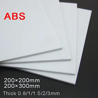 ABS Sheet Plate Hard Plastic Board | 0.8/1/1.5/2/3mm Thick | 200×200mm 200×300mm • £5.51