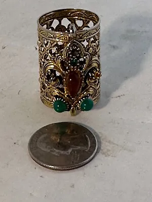 Vtg Lipstick Holder Filigree Rhinestone Gold Tone PC2028 • $8.49