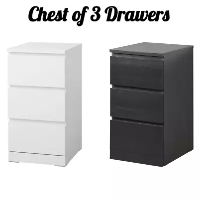 Ikea Malm Modern Chest Of 3 DrawersBedside Table Bedroom All-Colors  40x78 Cm • £116.80