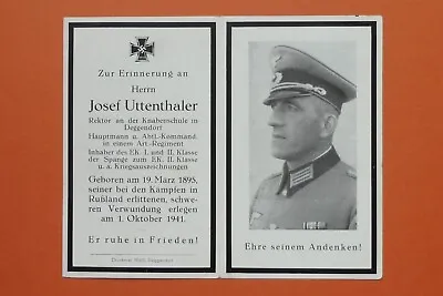 £29 • Buy WW2 German Death Card Officer Captain Battalion Commander EK1 & 2 (Minsk) 1941