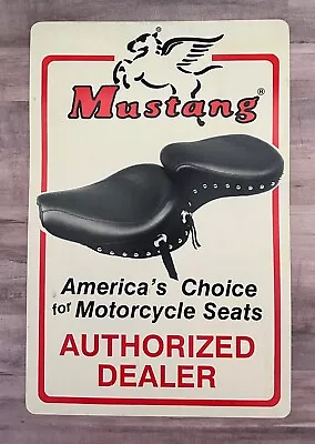 Mustang Motorcycle Seats Authorized Dealer Plastic Sign Harley Davidson Indian • $39.99