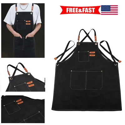 Mens Aprons Canvas Woodworking Vintage For Gardening Work Shop Apron Heavy Duty • $11.95