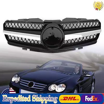 Grille Grill Black Fit Mercedes R230 SL500 SL600 2003-2006 1 Fin Star AMG #5 • $136.61