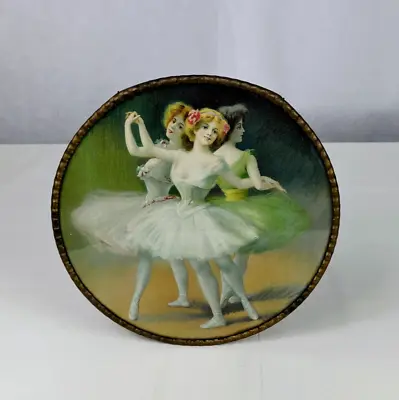 VTG Ballerina Dancers Flue Cover Germany Victorian Beauty Ladies Wall Hang Decor • $162.79